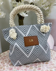 Mini Grey Print Bag Personalised