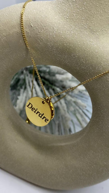 Double Disc Necklace Gold ( Personalised )