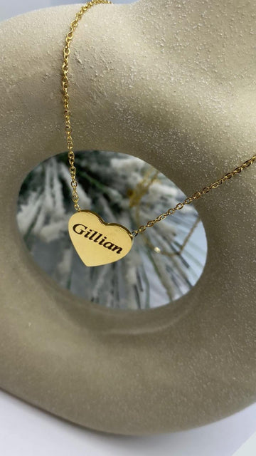 Heart Necklace Gold ( Personalised )