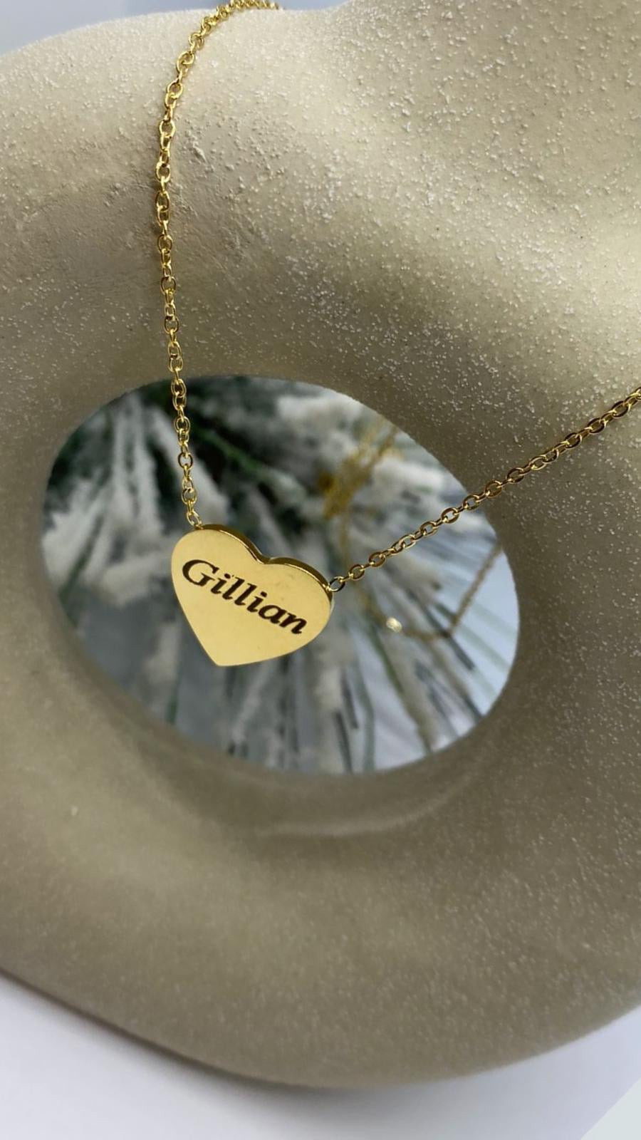 Heart Necklace Gold ( Personalised )