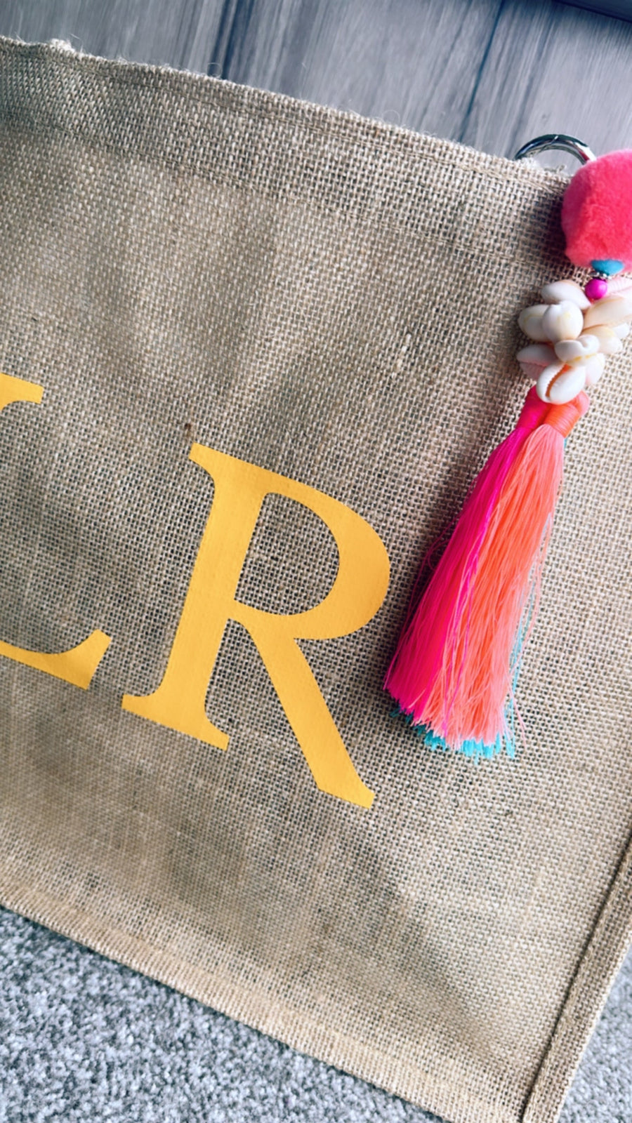 Jute Bag Yellow Personalised