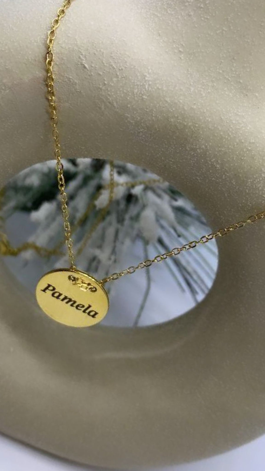 Disc Necklace Gold ( Personalised )