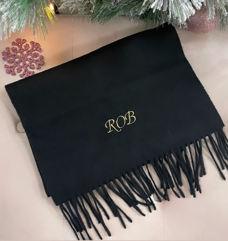 SHORT Personalised Scarf Black