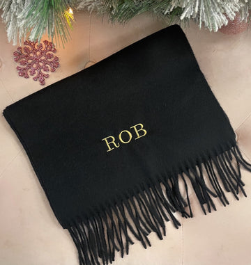 SHORT Personalised Scarf Black