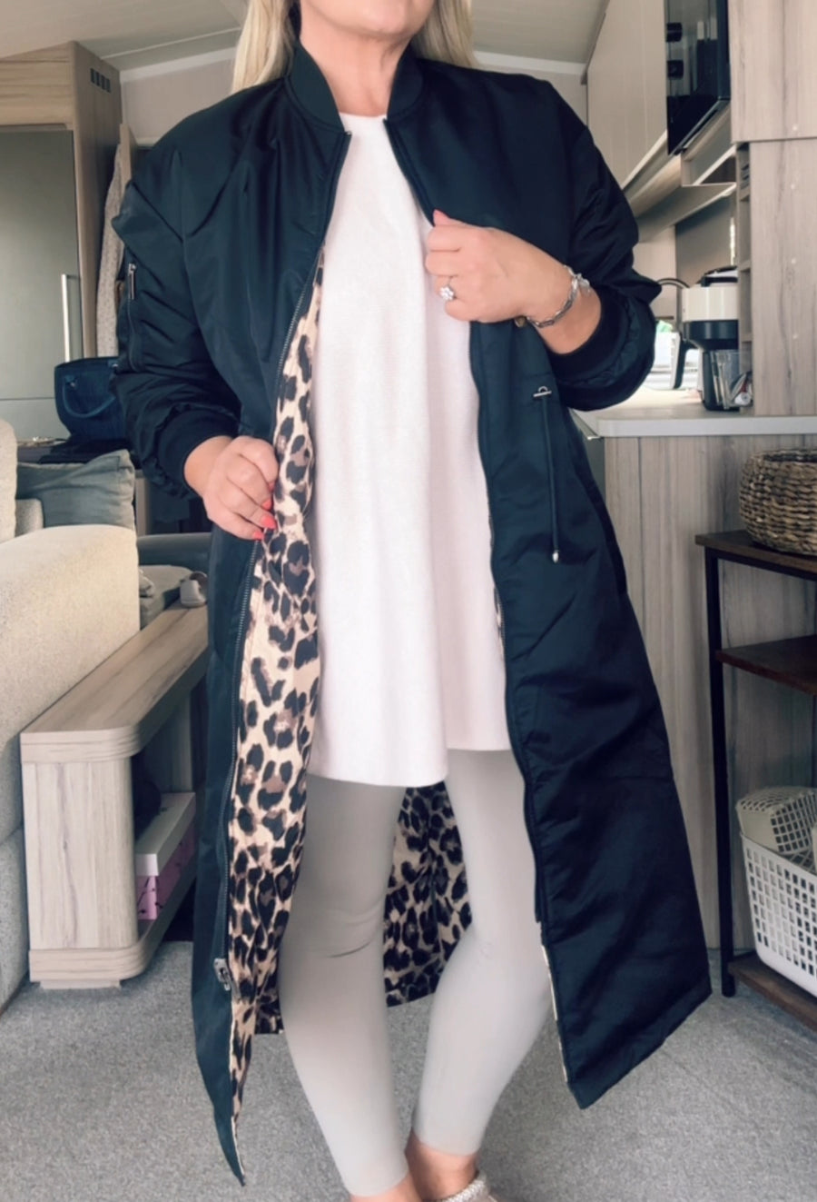 Leopard / Black Reversible Coat