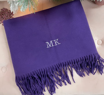 Long Personalised Scarf Purple