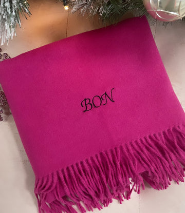 Long Personalised Scarf Fuchsia