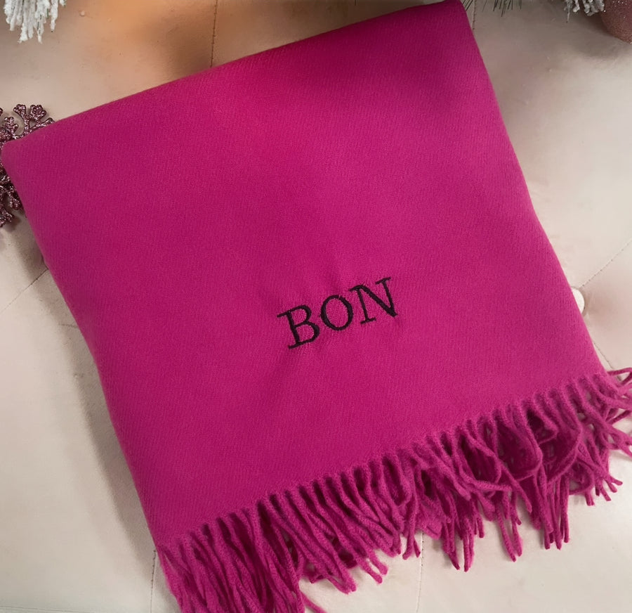 Long Personalised Scarf Fuchsia