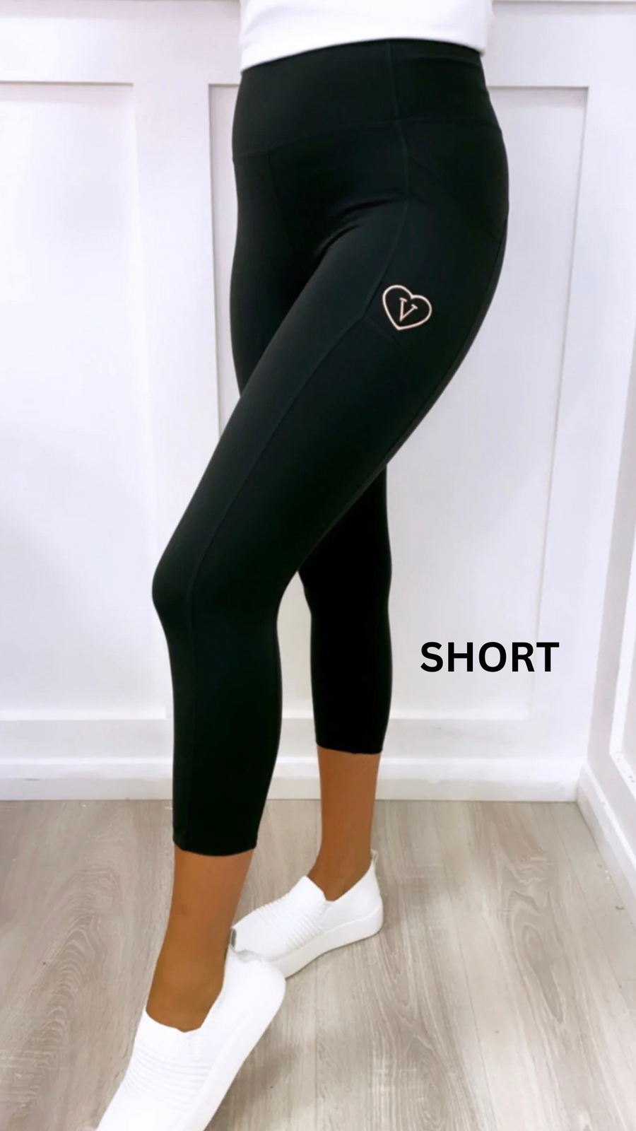 87 Short Active Walking Leggings Black