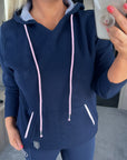 Ribbed Hoodie Navy