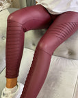 Harley Biker Leggings Burgundy