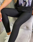 Spandex Jenna Biker Leggings Black