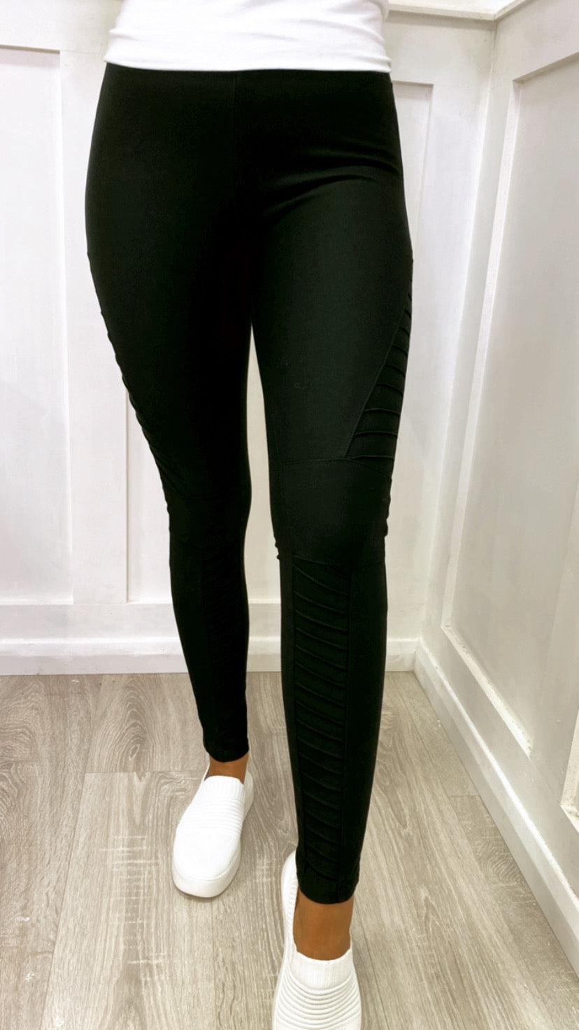 Spandex Jenna Biker Leggings Black