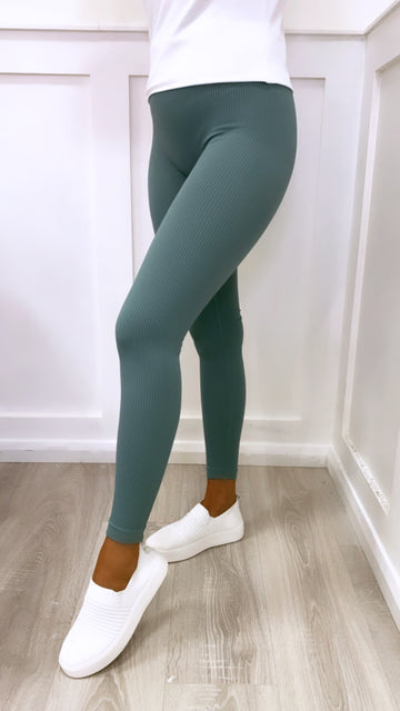 Ribbed Leggings Sage