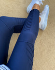 Spandex Jenna Biker Leggings Navy