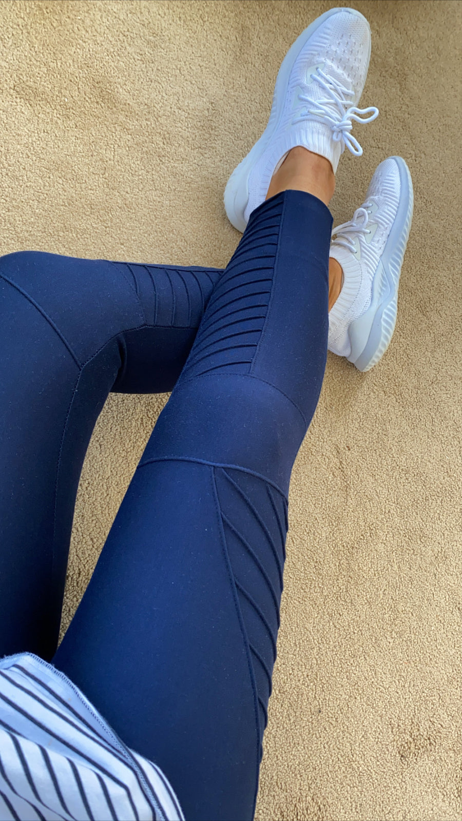 Spandex Jenna Biker Leggings Navy